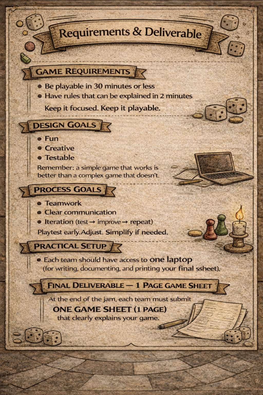 Board Game Jam requirements